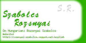 szabolcs rozsnyai business card